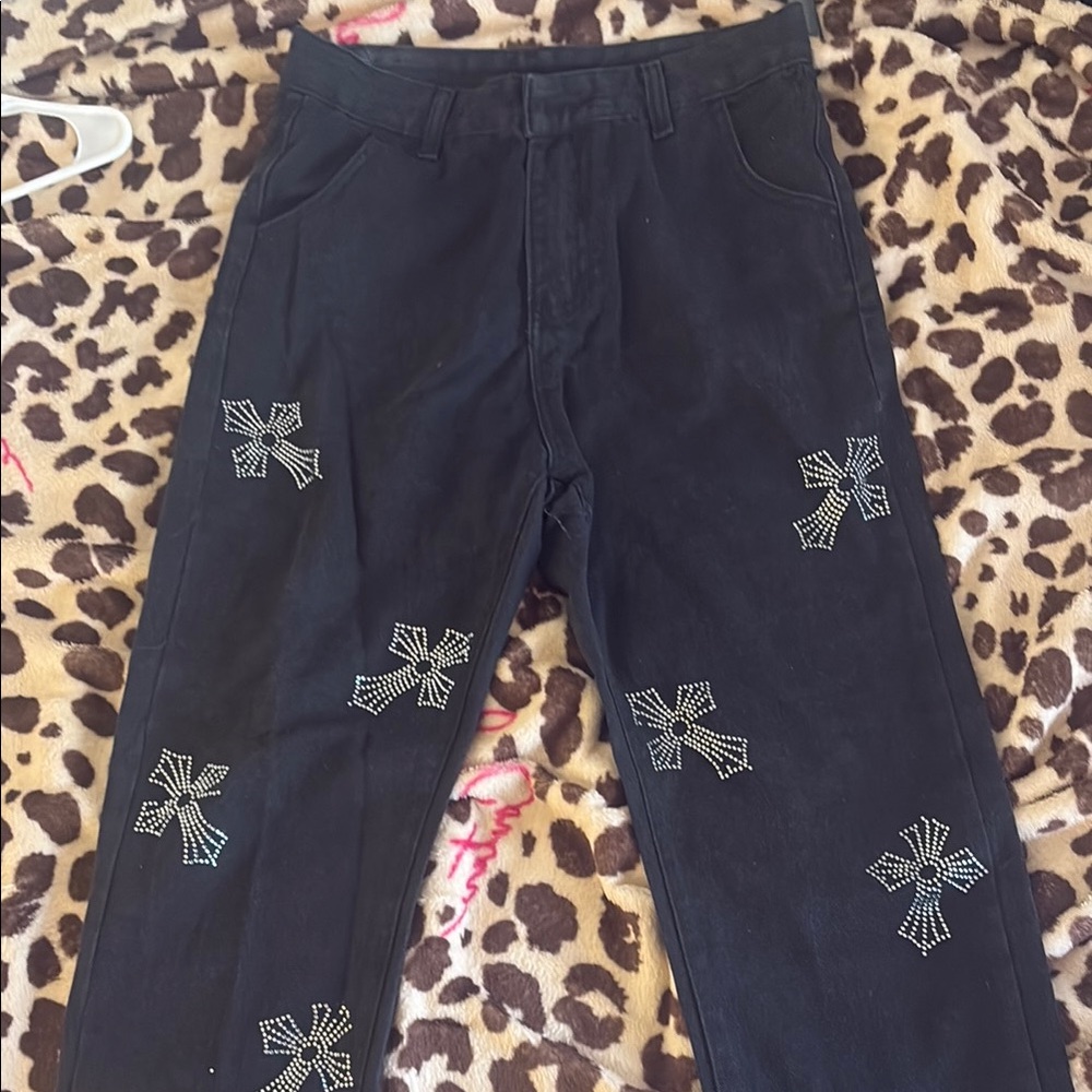 Black Embellished Men's Pants